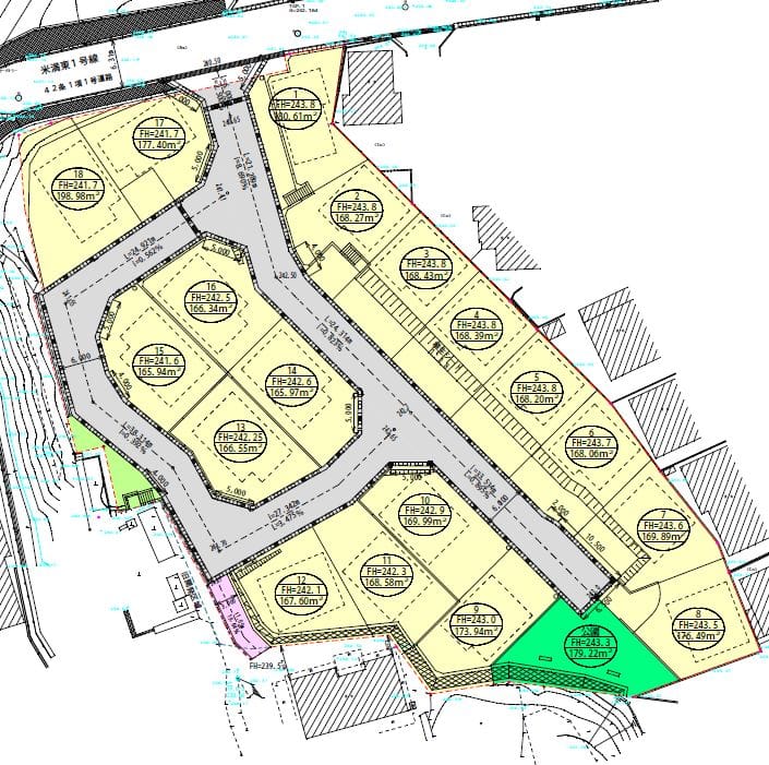 セルリアンヒルズ 八本松米満の区画図